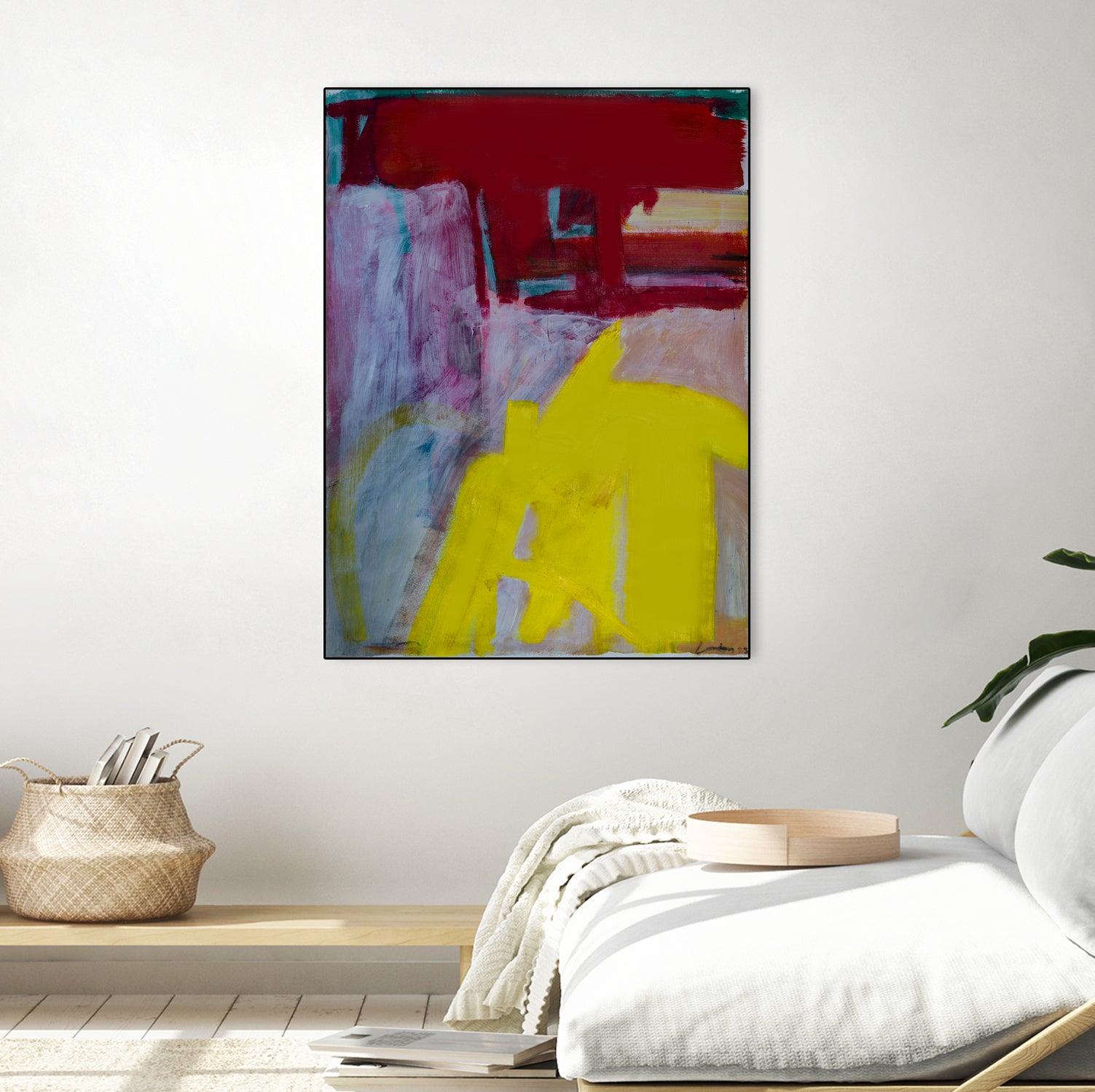 Red and Yellow Collide by Janet London on GIANT ART - yellow abstract