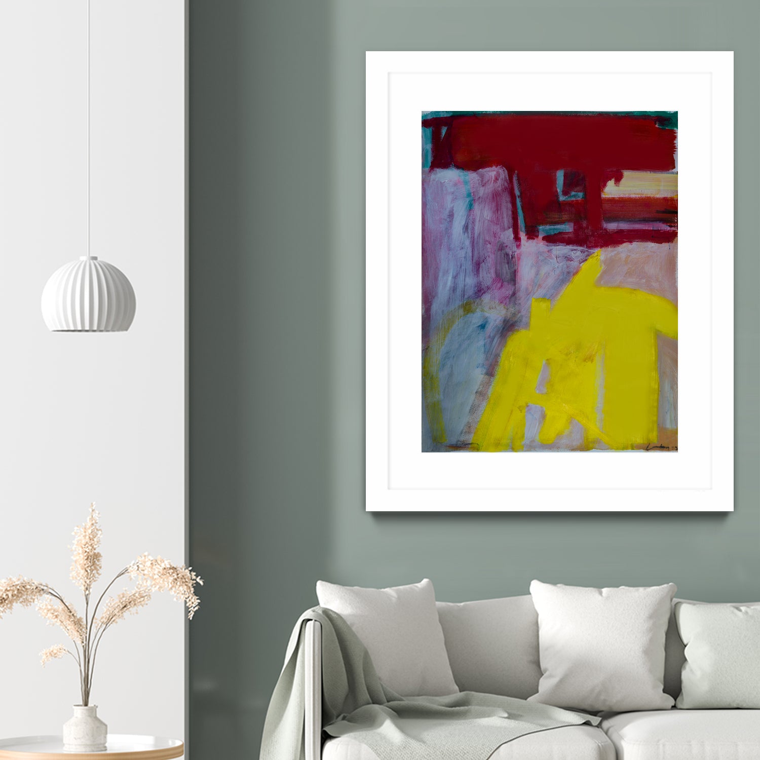 Red and Yellow Collide by Janet London on GIANT ART - yellow abstract