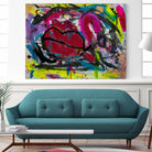 Love is in the Kiss by Janet London on GIANT ART - red abstract