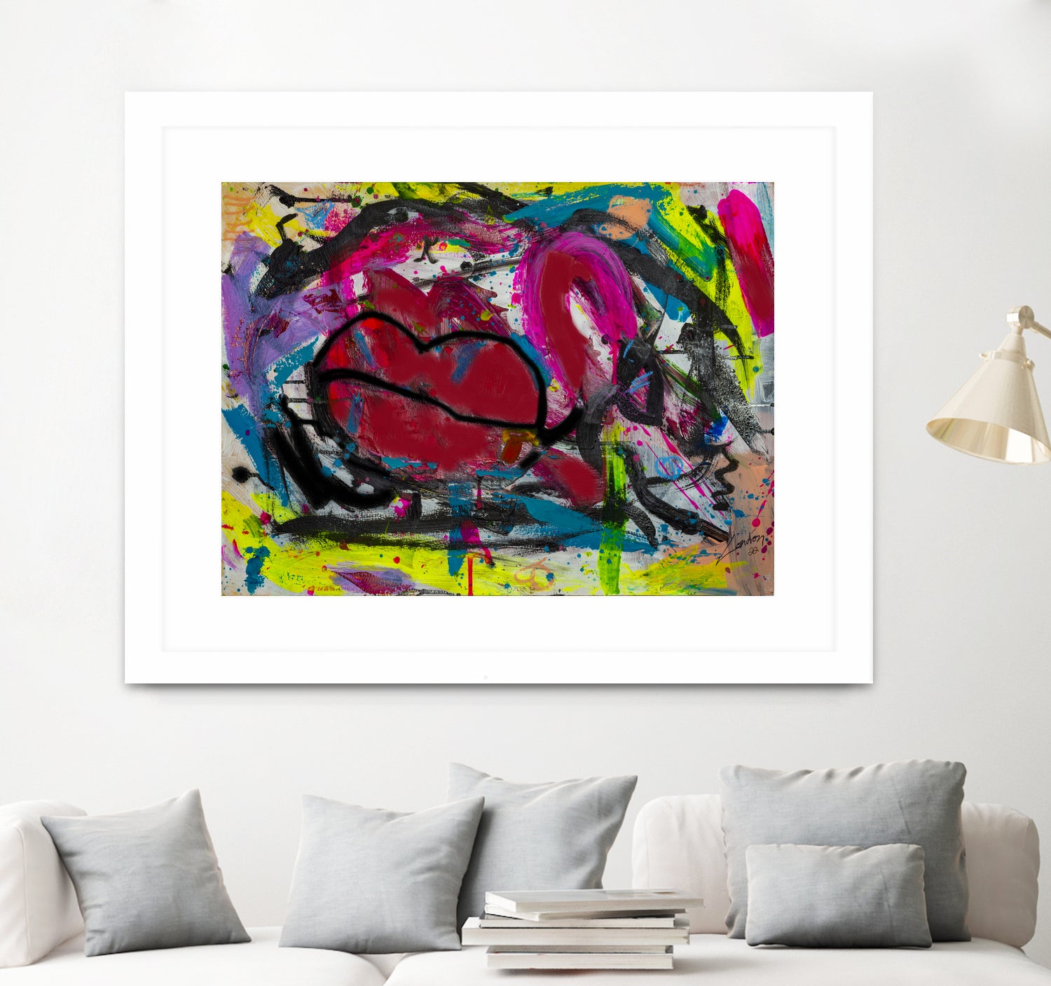 Love is in the Kiss by Janet London on GIANT ART - red abstract