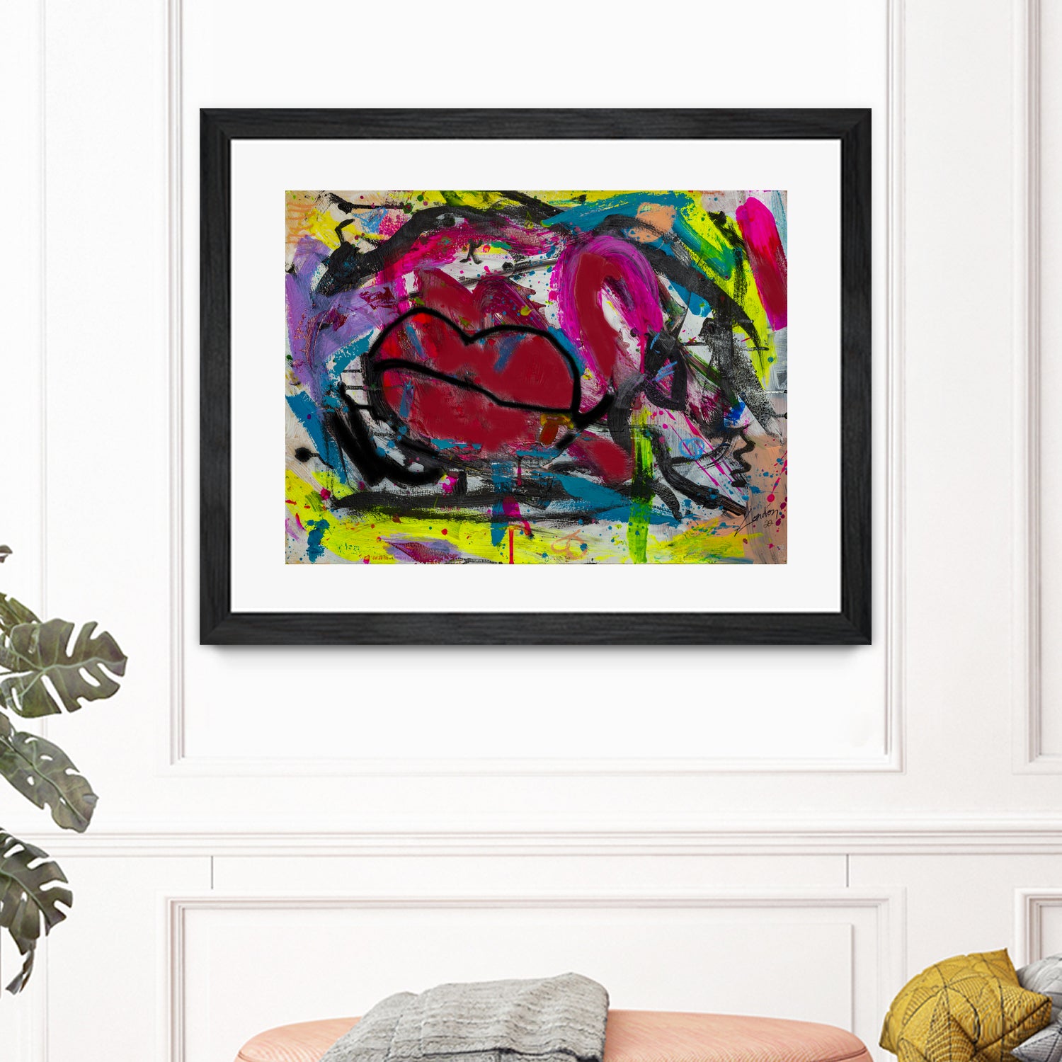 Love is in the Kiss by Janet London on GIANT ART - red abstract