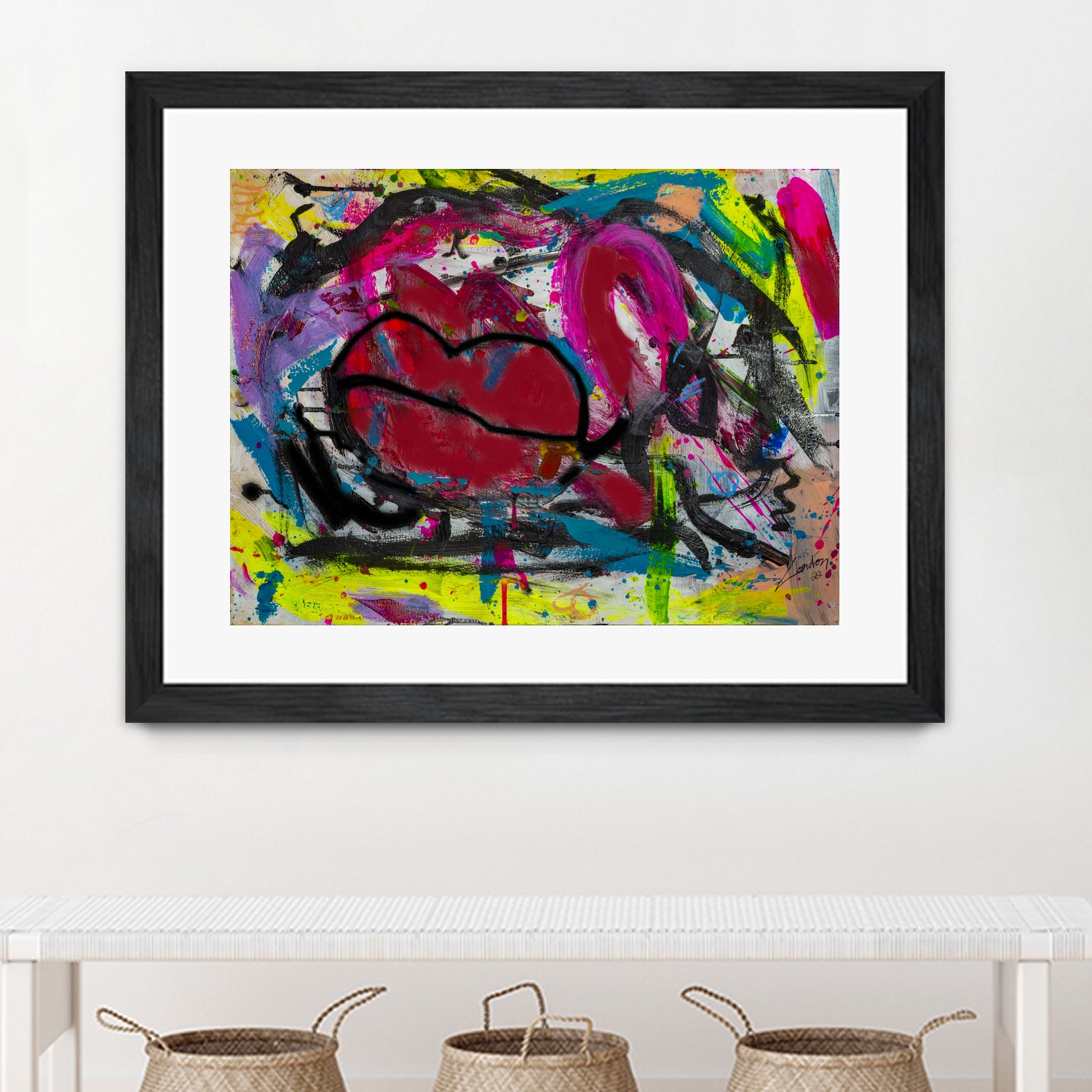 Love is in the Kiss by Janet London on GIANT ART - red abstract