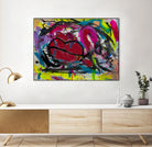 Love is in the Kiss by Janet London on GIANT ART - red abstract