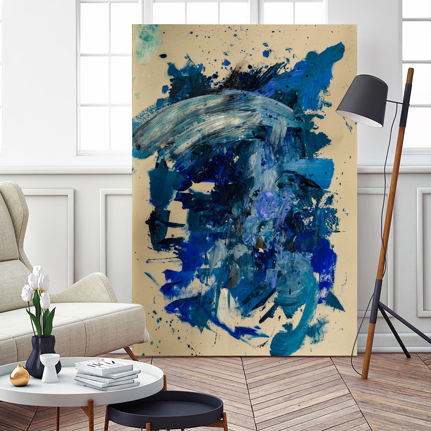 Feel the Ocean`s Power No 1 by Janet London on GIANT ART - blue abstract