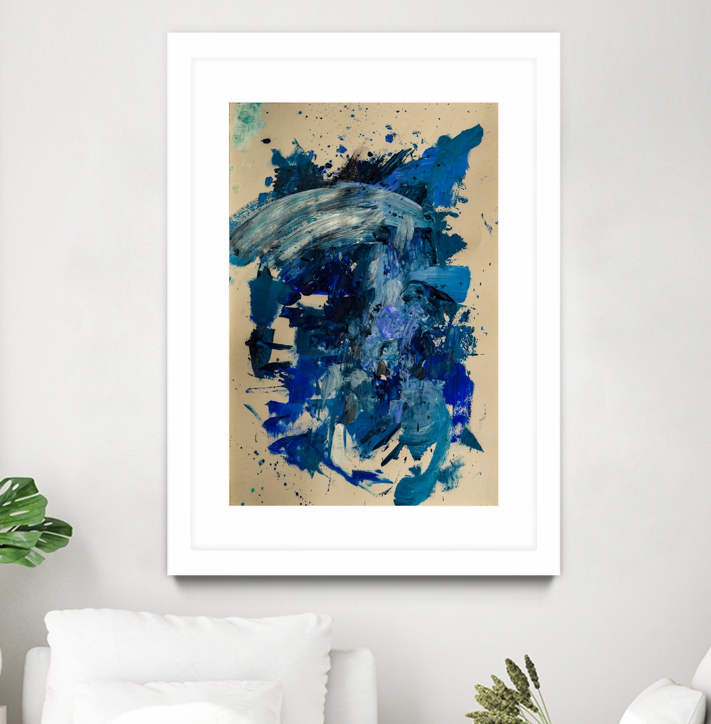 Feel the Ocean`s Power No 1 by Janet London on GIANT ART - blue abstract