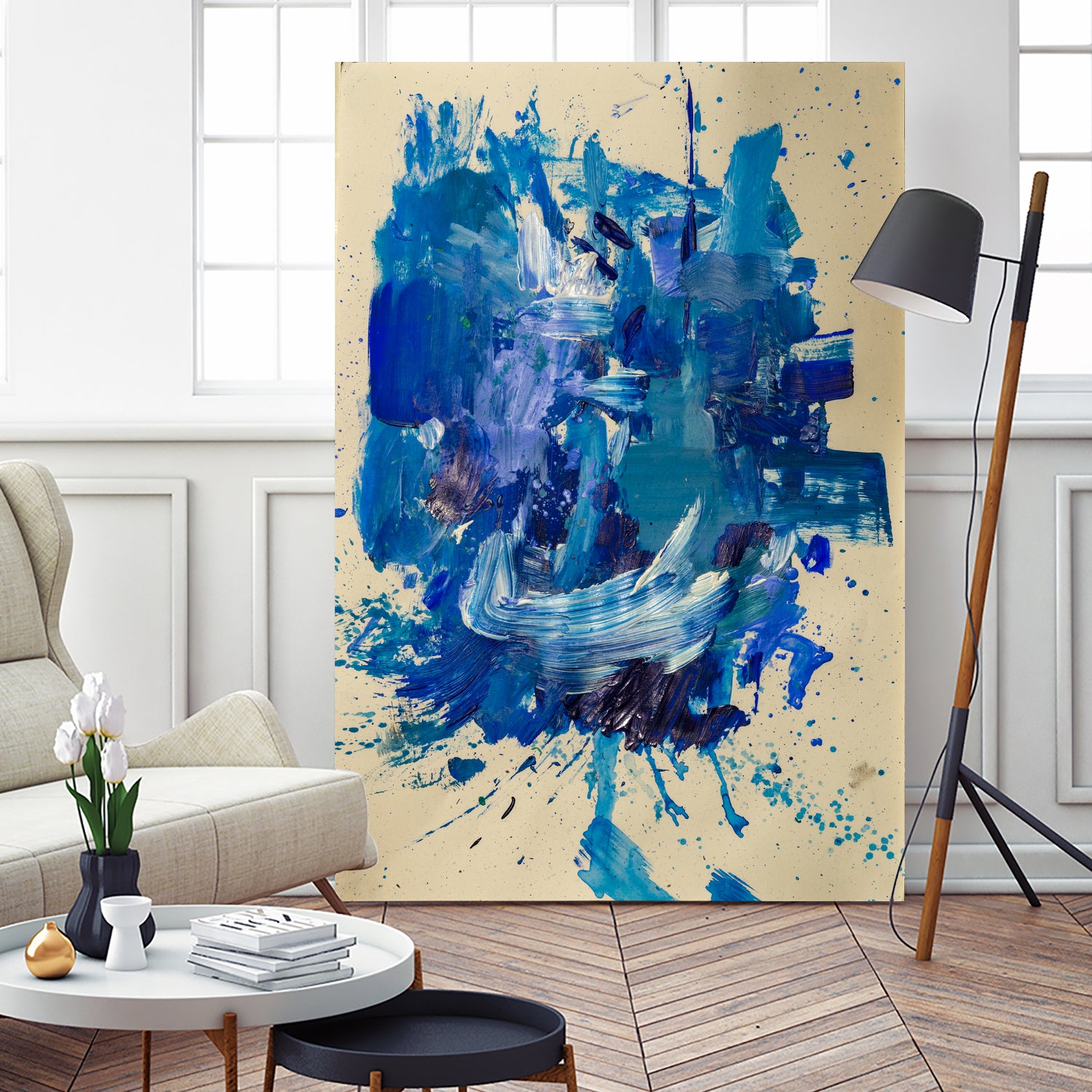 Feel the Ocean`s Power No 2 by Janet London on GIANT ART - blue abstract