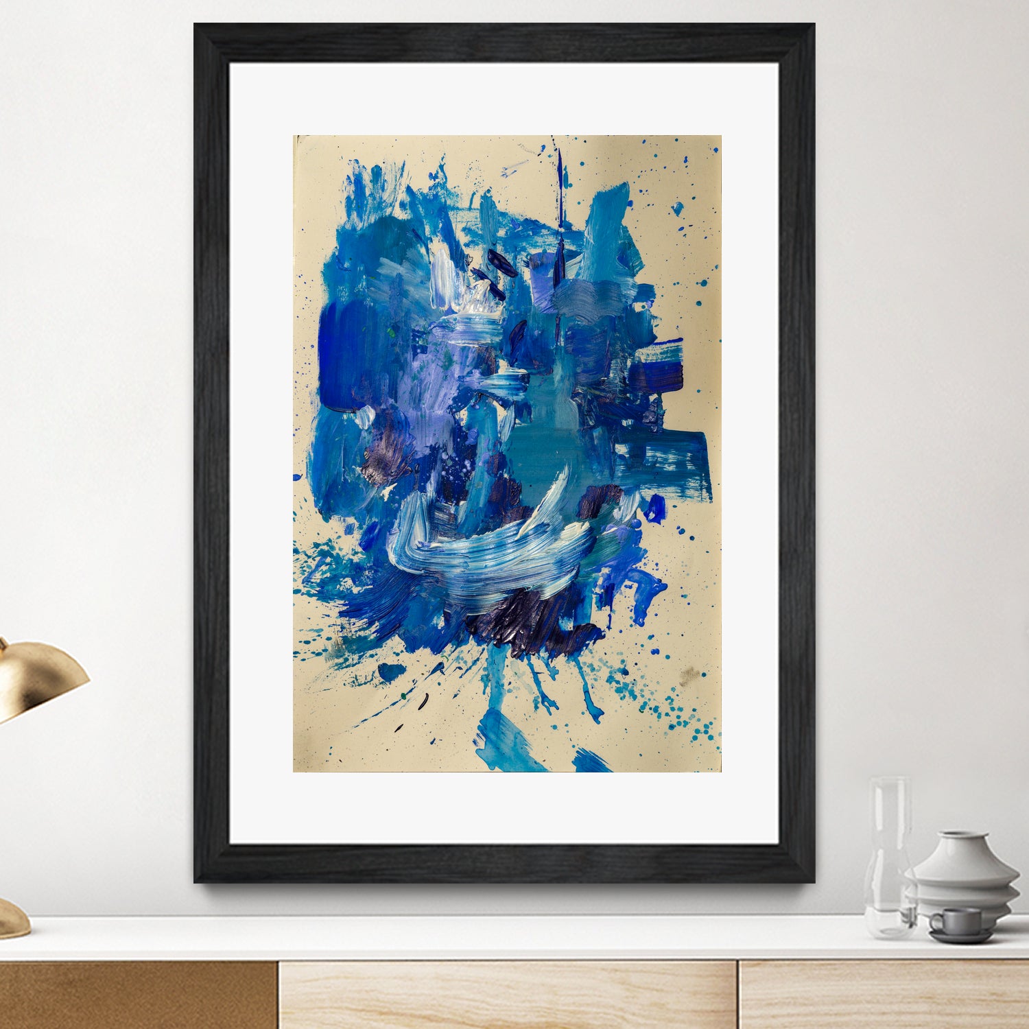 Feel the Ocean`s Power No 2 by Janet London on GIANT ART - blue abstract