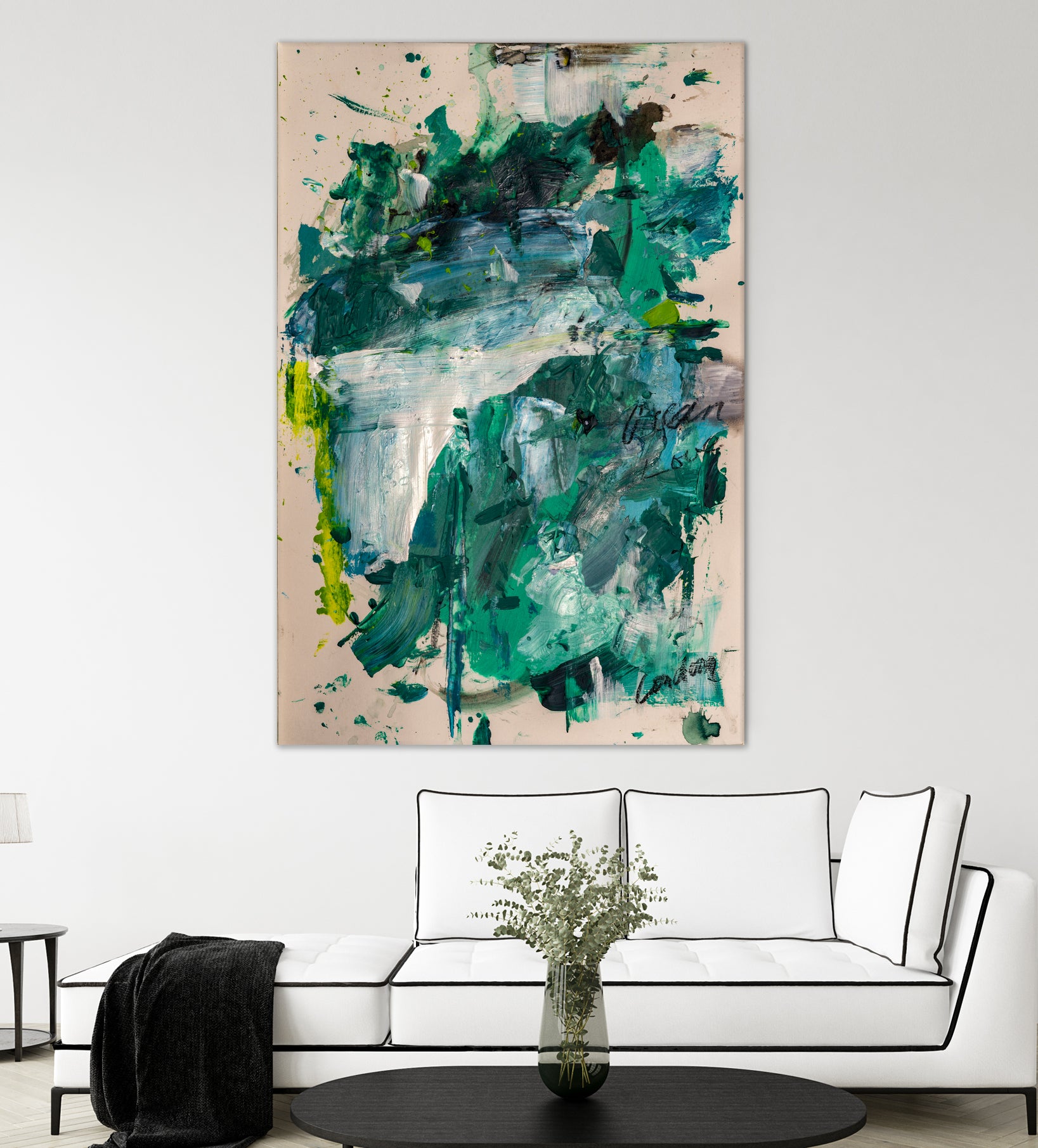 Endless Turquoise and Green No 1 by Janet London on GIANT ART - green abstract