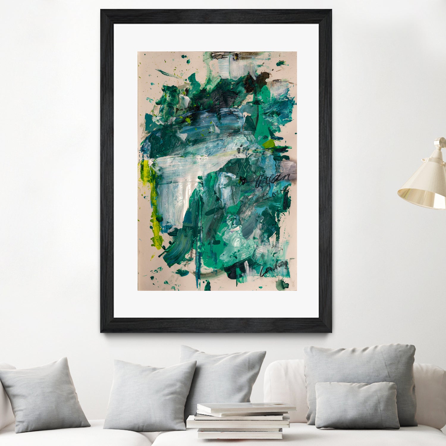 Endless Turquoise and Green No 1 by Janet London on GIANT ART - green abstract