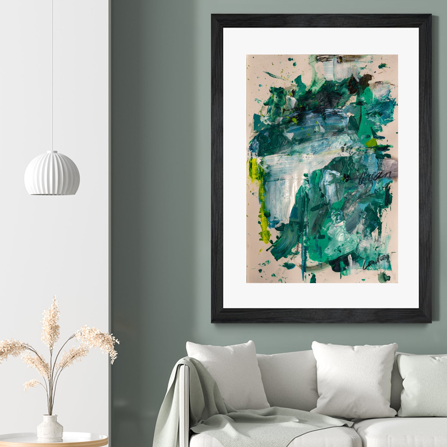 Endless Turquoise and Green No 1 by Janet London on GIANT ART - green abstract