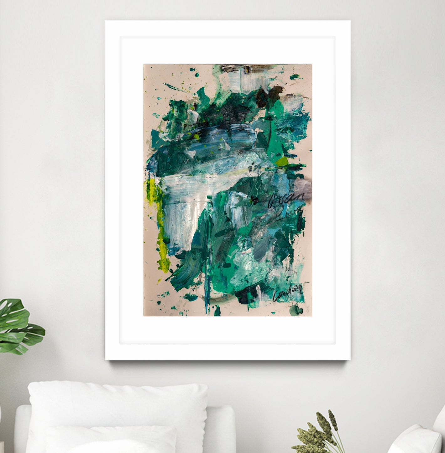 Endless Turquoise and Green No 1 by Janet London on GIANT ART - green abstract