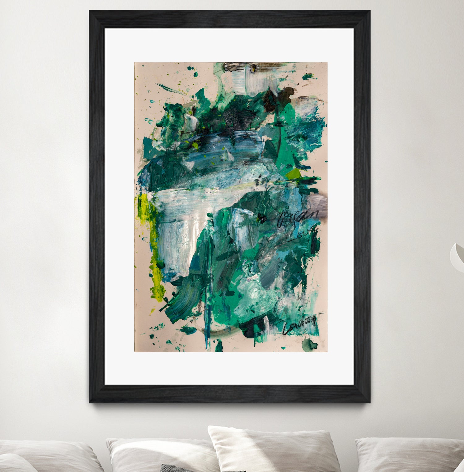 Endless Turquoise and Green No 1 by Janet London on GIANT ART - green abstract