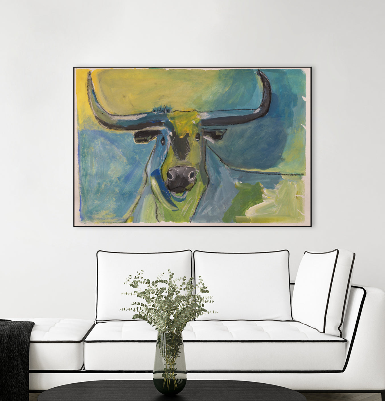 Bullseye by Janet London on GIANT ART - blue abstract bull