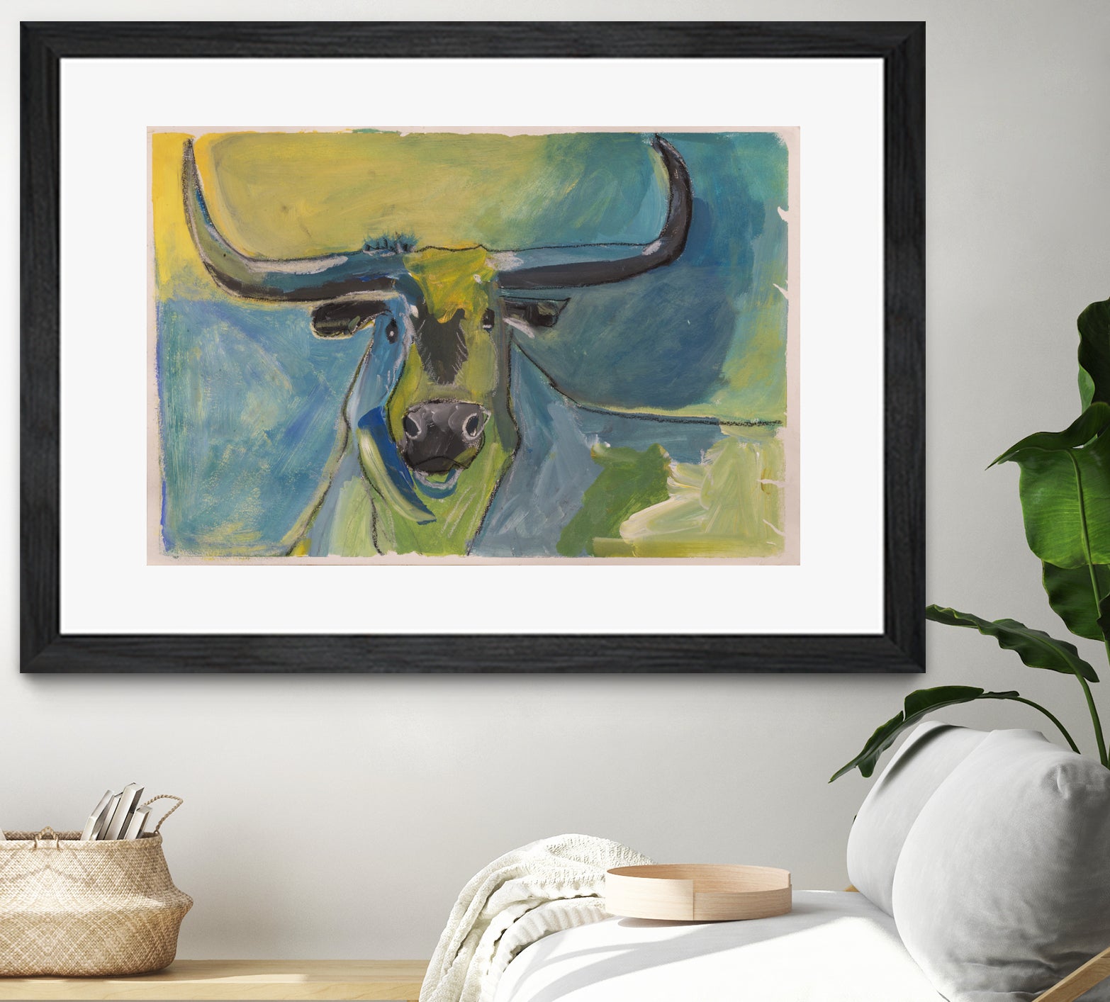 Bullseye by Janet London on GIANT ART - blue abstract bull