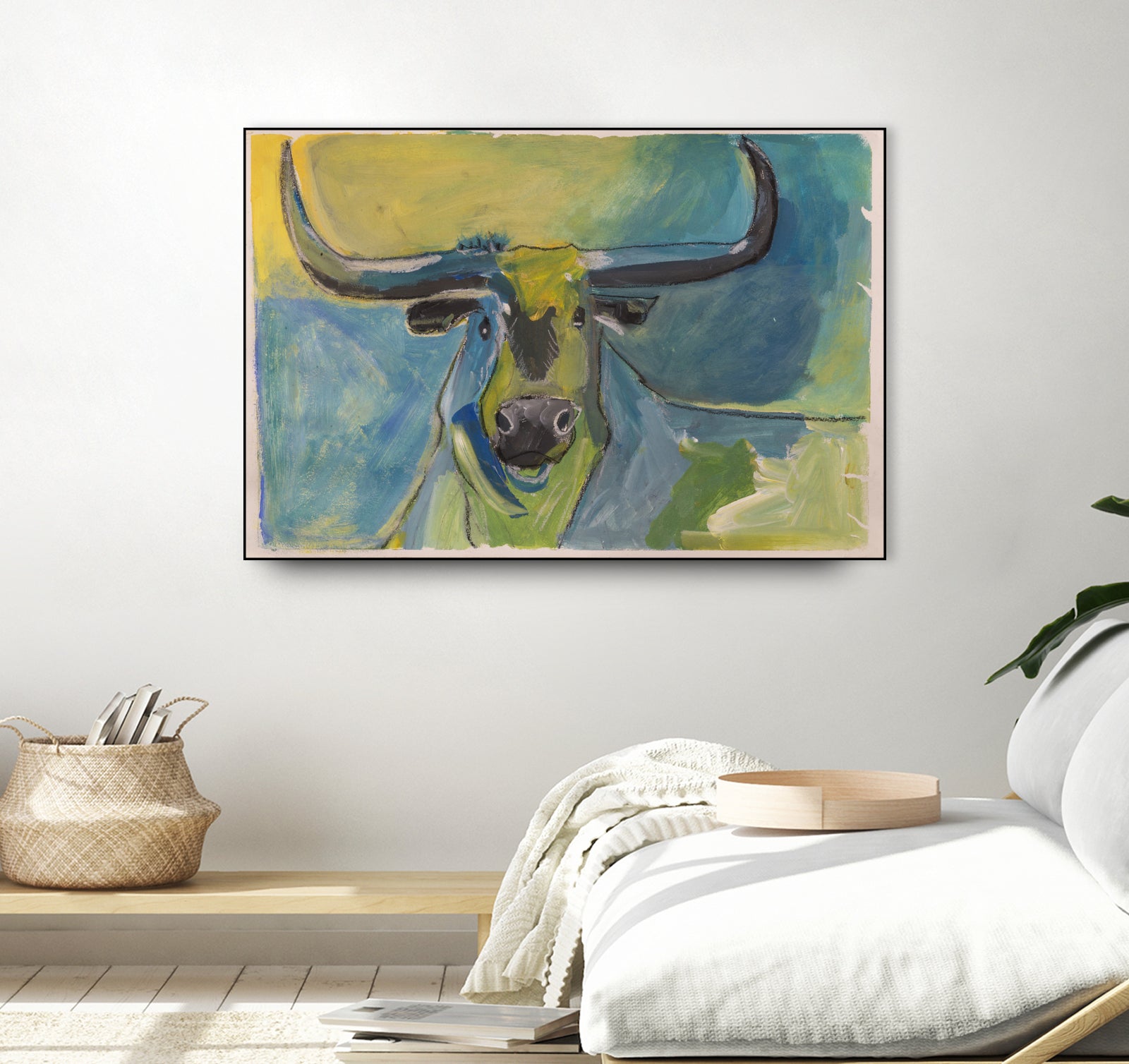 Bullseye by Janet London on GIANT ART - blue abstract bull