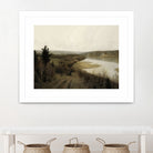 View On The Lake by M Studio on GIANT ART - green landscape framed canvas 