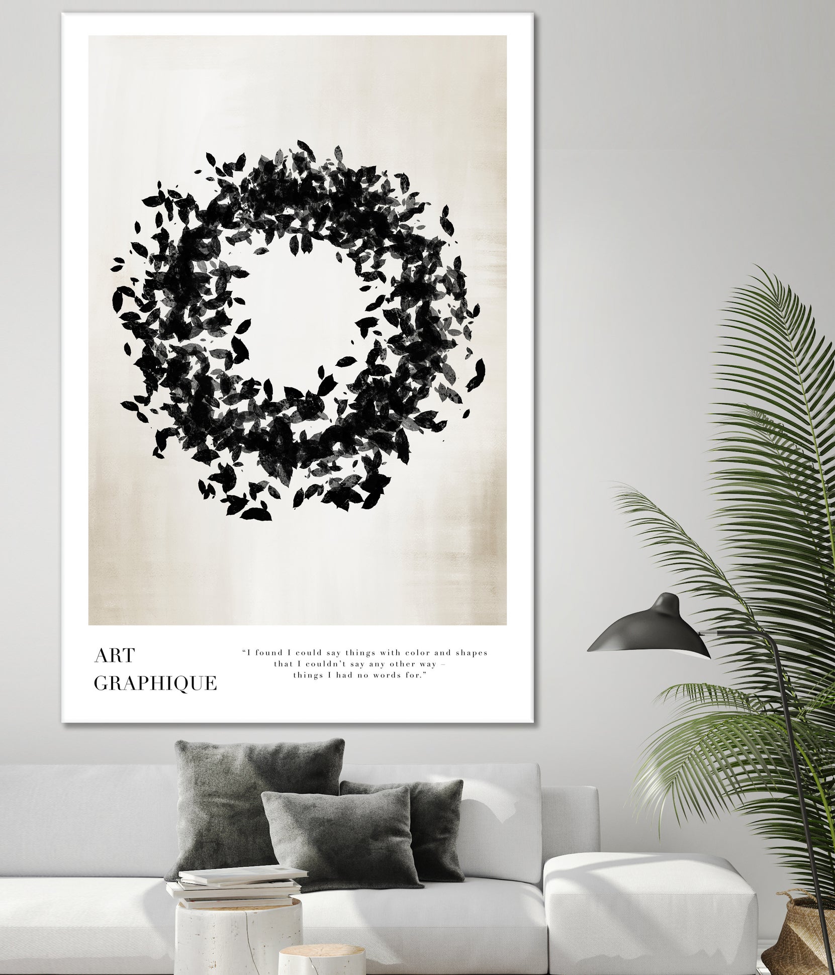 Organic Circle by M Studio on GIANT ART - beige