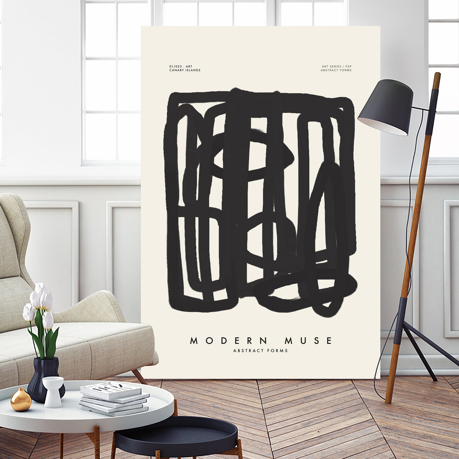 Modern Muse by M Studio on GIANT ART - beige mid century