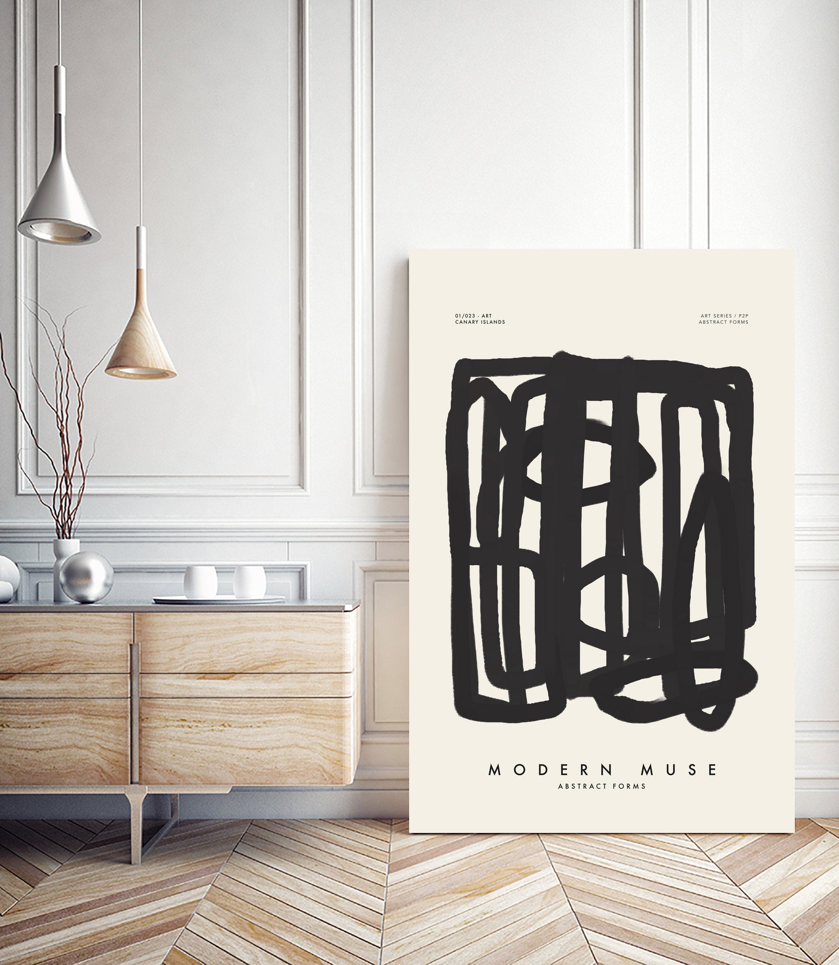 Modern Muse by M Studio on GIANT ART - beige mid century