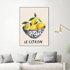 Le Citron by M Studio on GIANT ART - blue figurative canvas frame