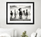 Run by M Studio on GIANT ART - white black and white  horse