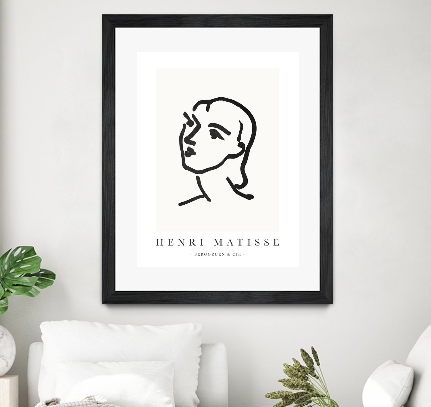 Le visage by M Studio on GIANT ART - white line art matisse