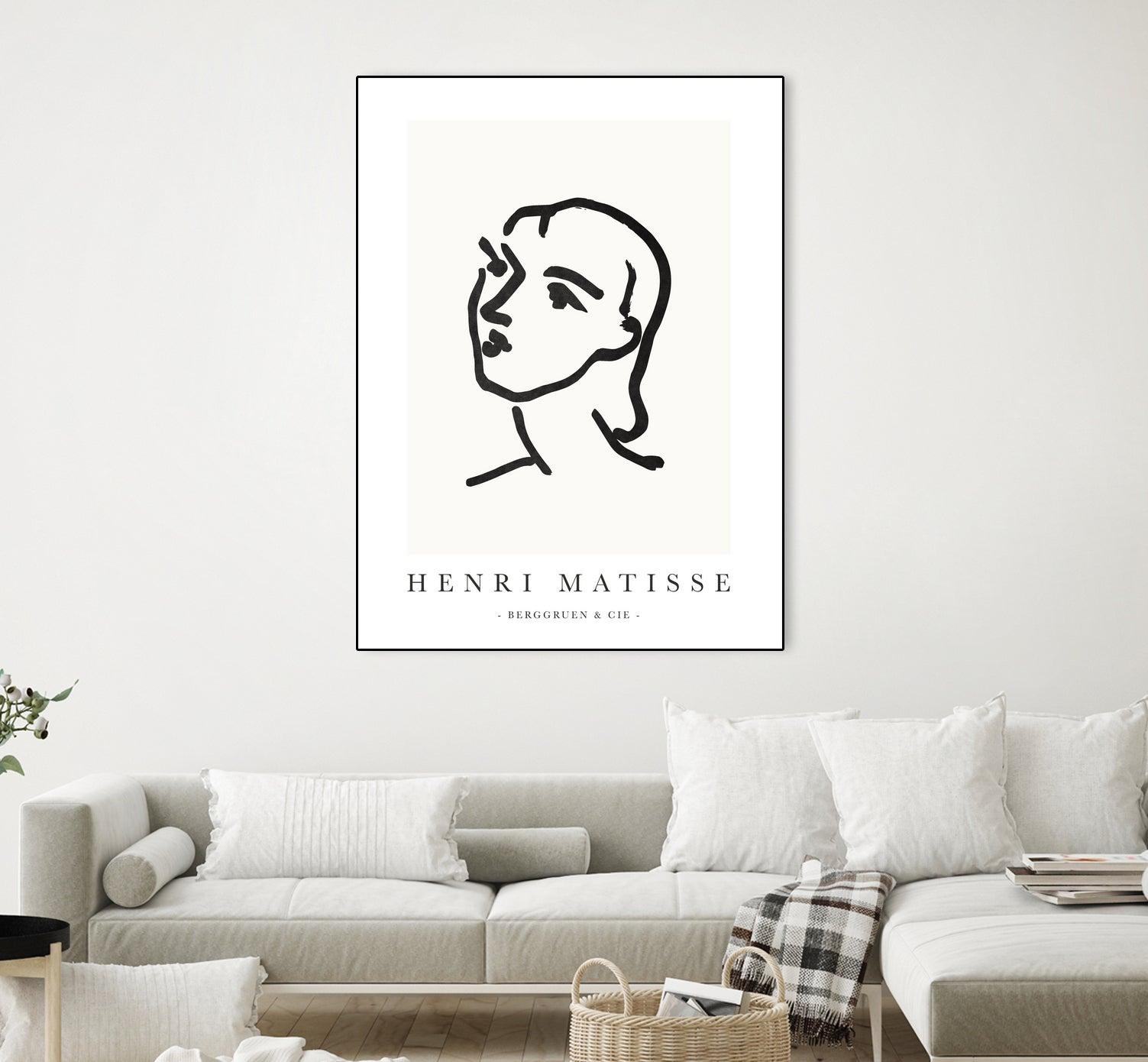 Le visage by M Studio on GIANT ART - white line art matisse