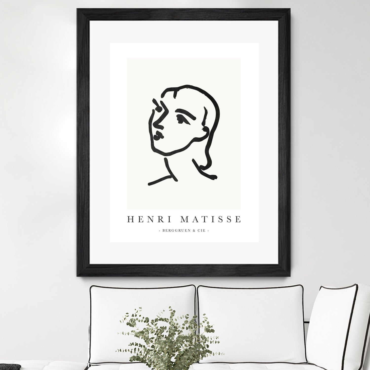 Le visage by M Studio on GIANT ART - white line art matisse