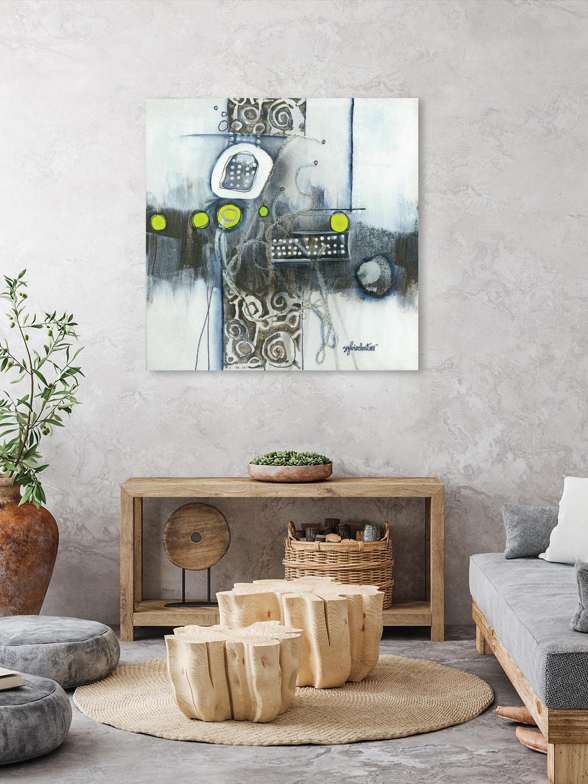 Du fil à retordre by Sylvie cloutier on GIANT ART - green abstract