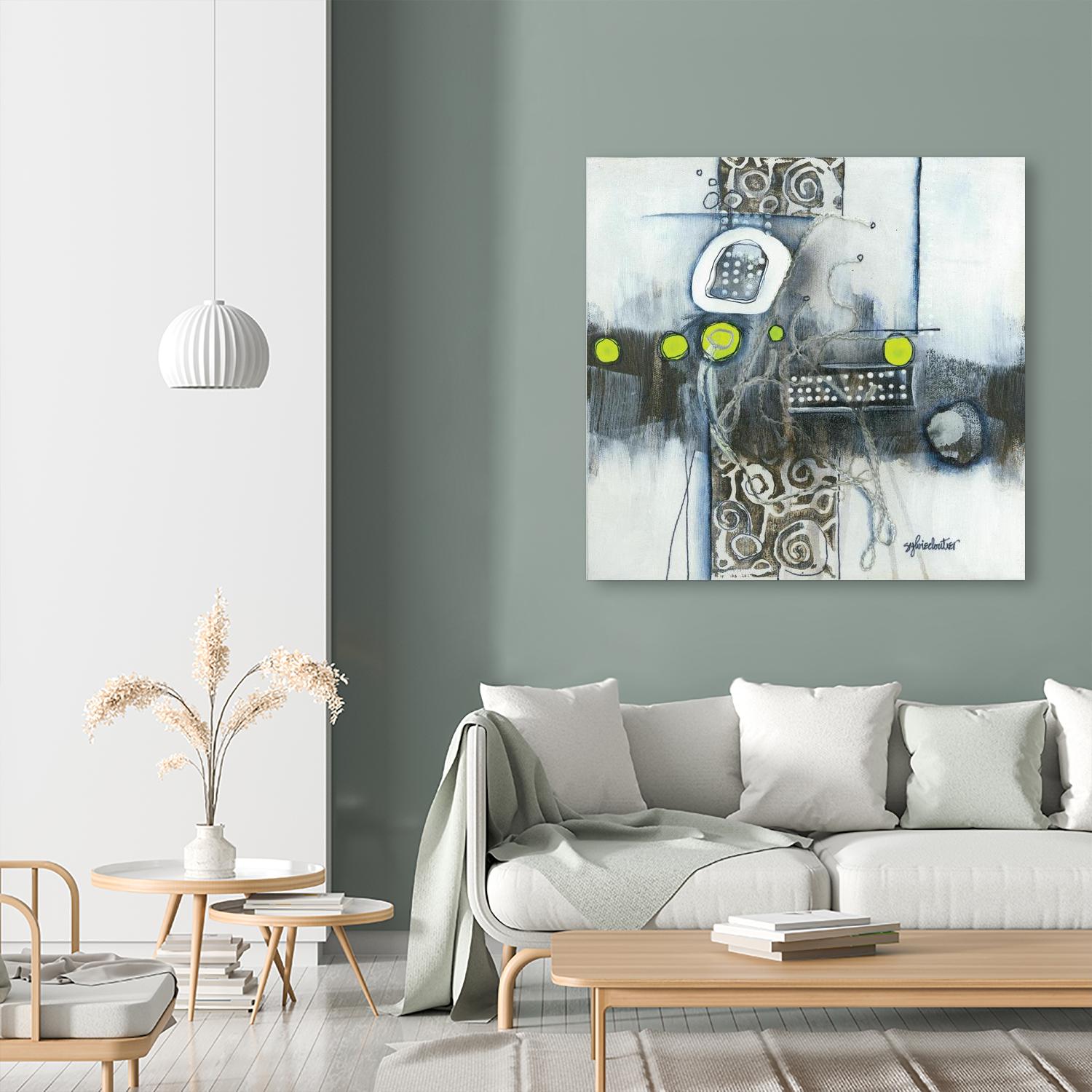 Du fil à retordre by Sylvie cloutier on GIANT ART - green abstract