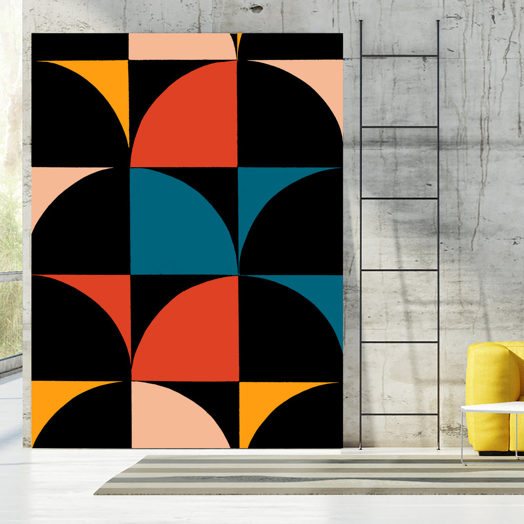 Monochrome Patterns 9 in Multi by NM Studio on GIANT ART - red abstract pattern