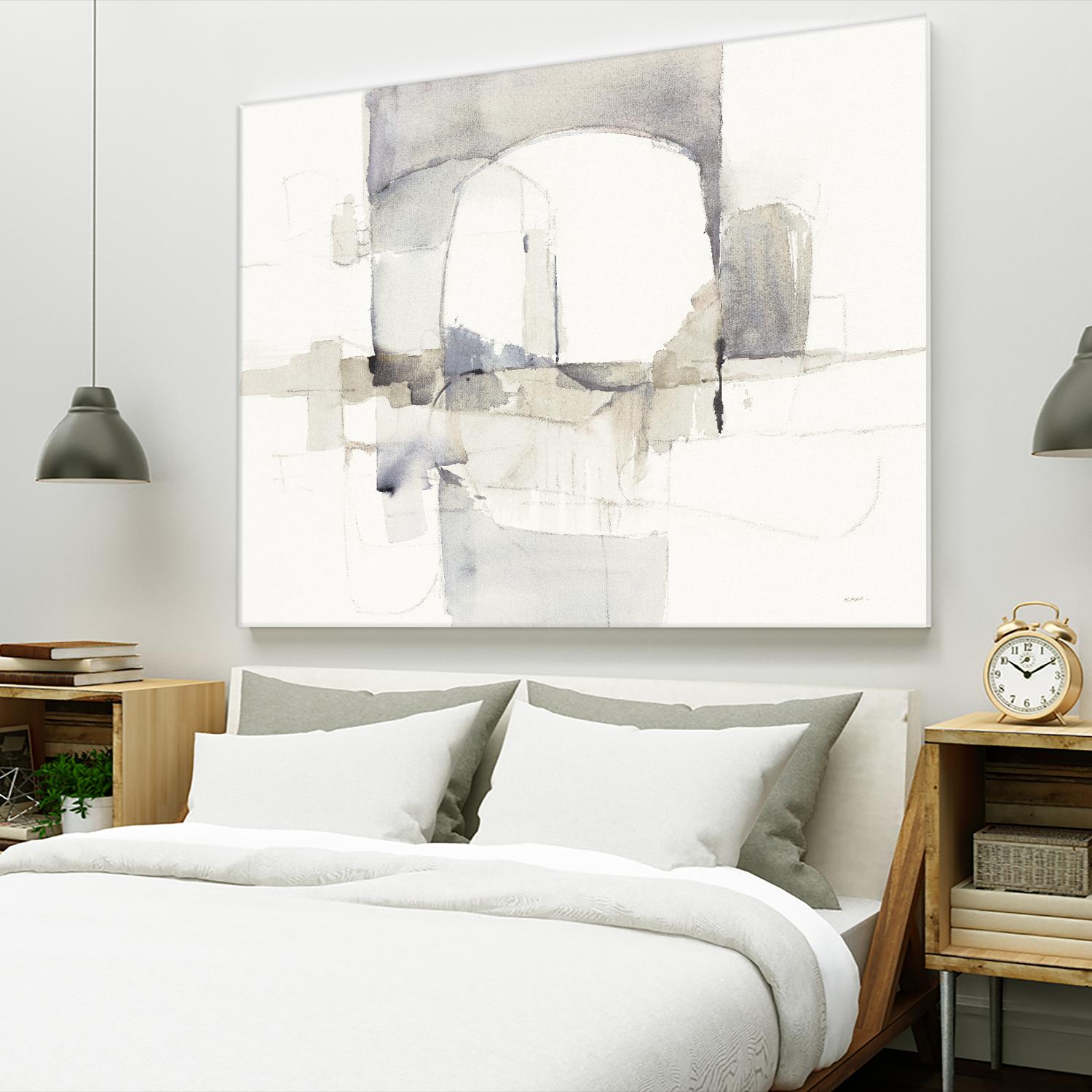 Improvisation I Gray by Mike Schick on GIANT ART - white watercolour soft abstract 