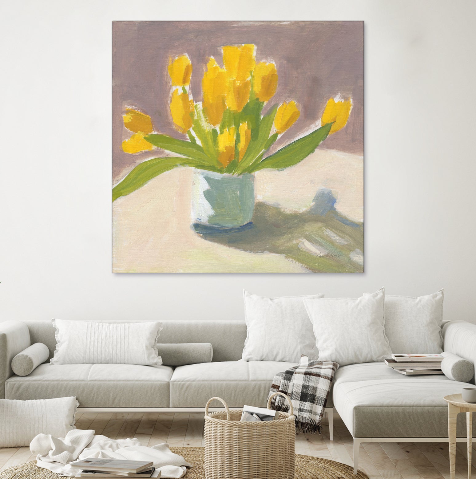 Sunny Tulips by Pamela Munger on GIANT ART - cream botanical