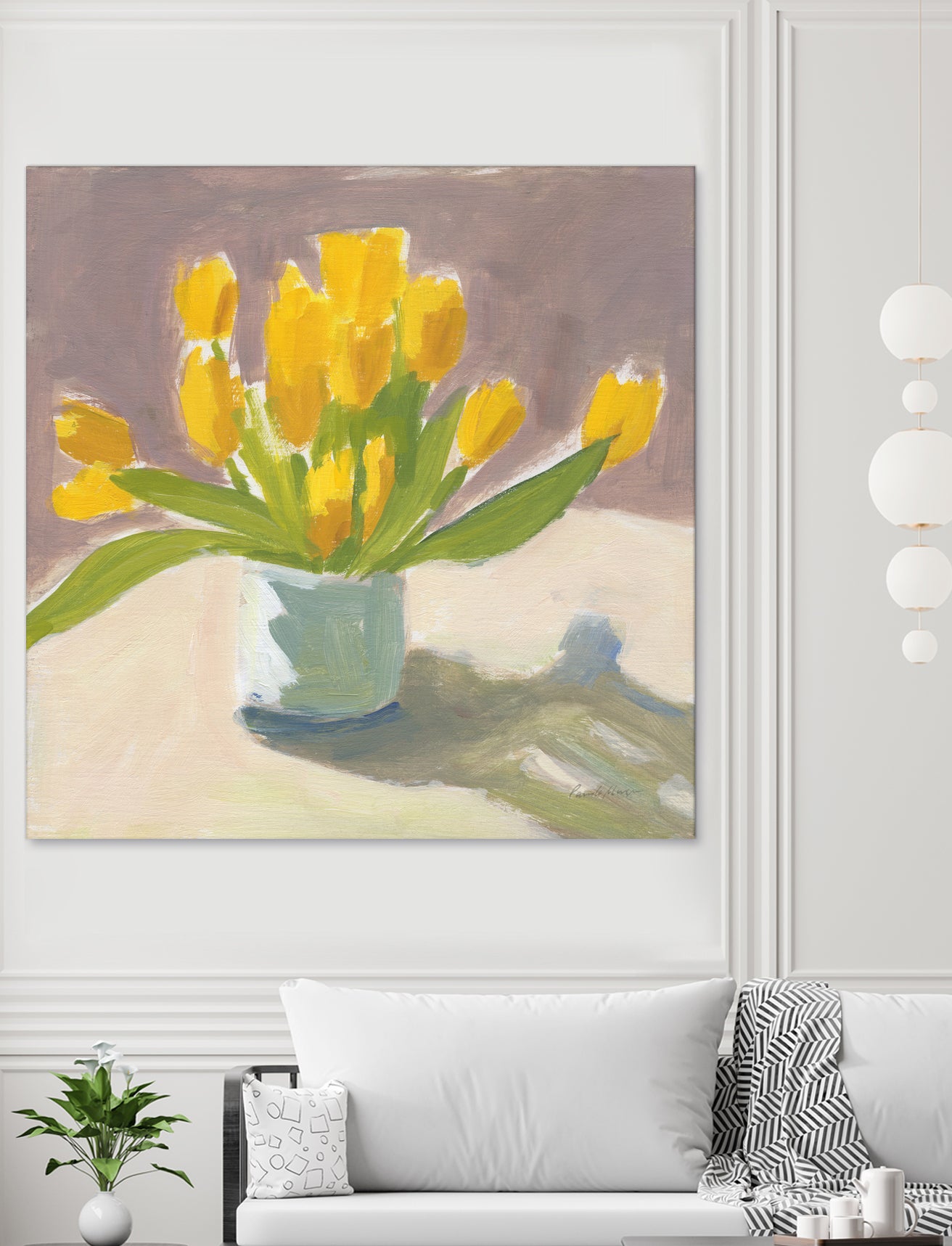 Sunny Tulips by Pamela Munger on GIANT ART - cream botanical