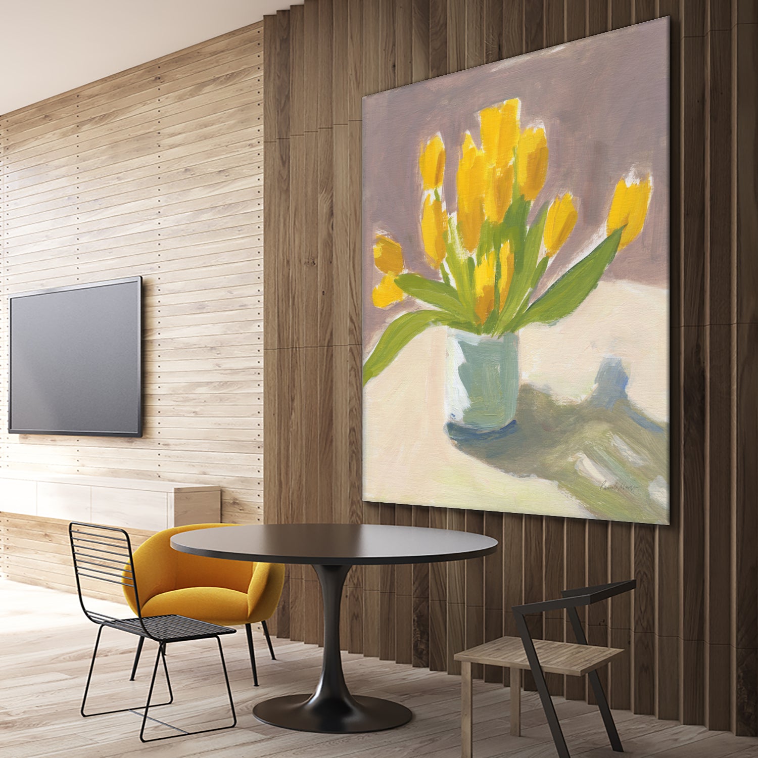 Sunny Tulips by Pamela Munger on GIANT ART - cream botanical