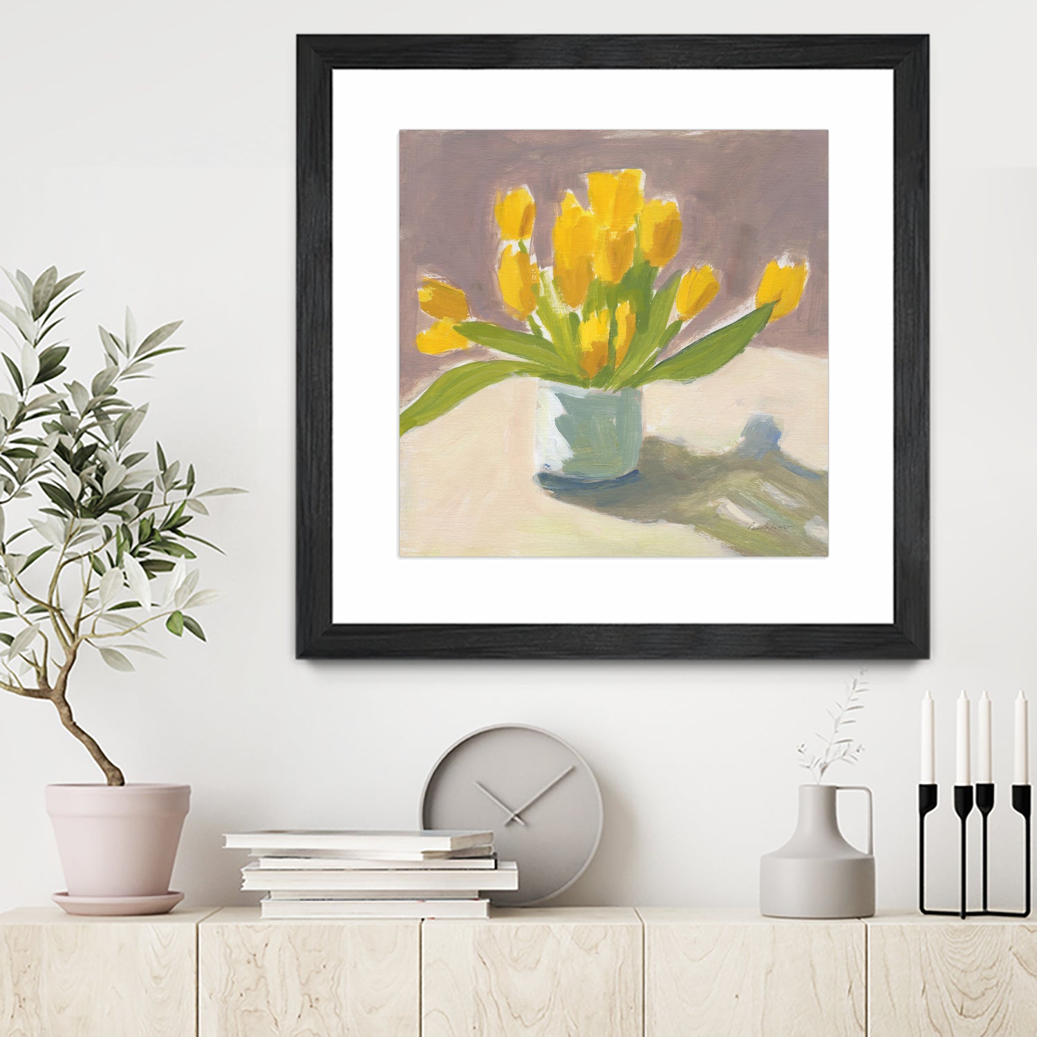 Sunny Tulips by Pamela Munger on GIANT ART - cream botanical