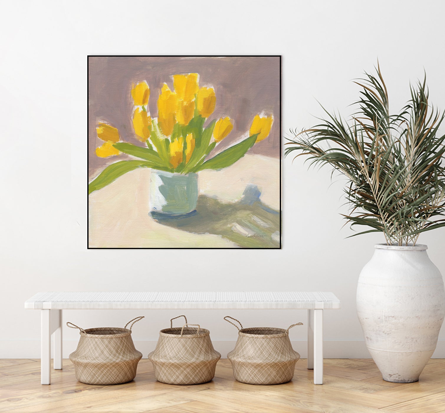 Sunny Tulips by Pamela Munger on GIANT ART - cream botanical