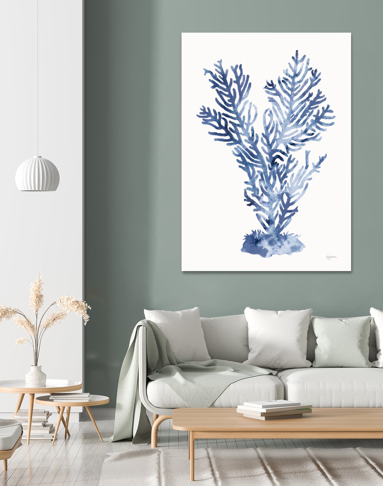 Shibori Coral I by Mary Urban on GIANT ART - blue