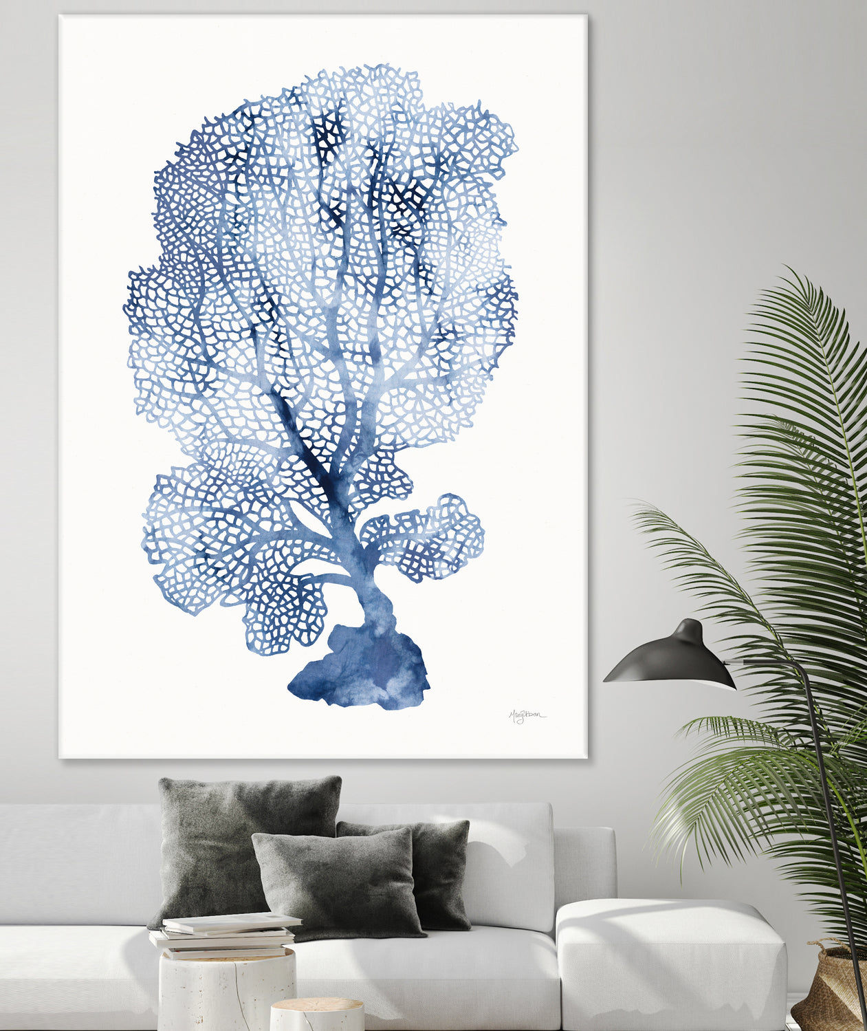 Shibori Coral II by Mary Urban on GIANT ART - blue