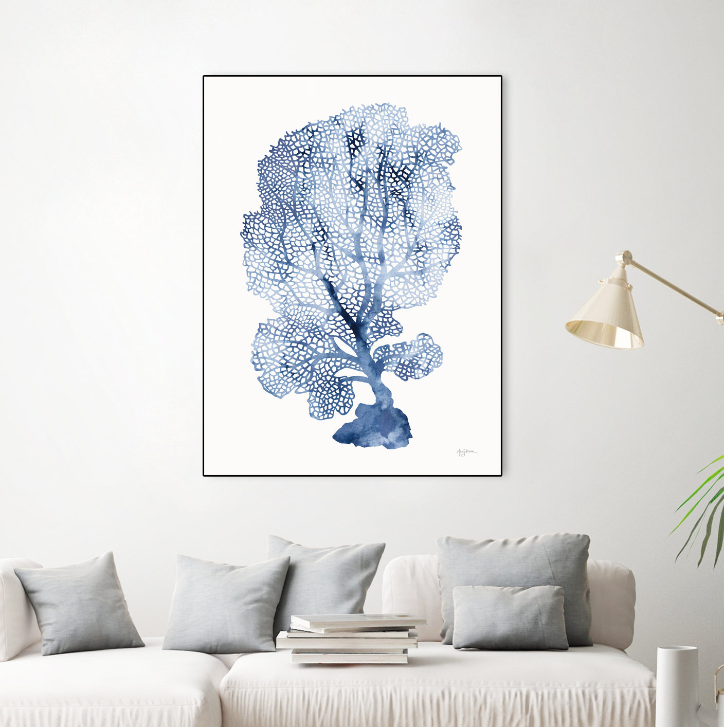 Shibori Coral II by Mary Urban on GIANT ART - blue