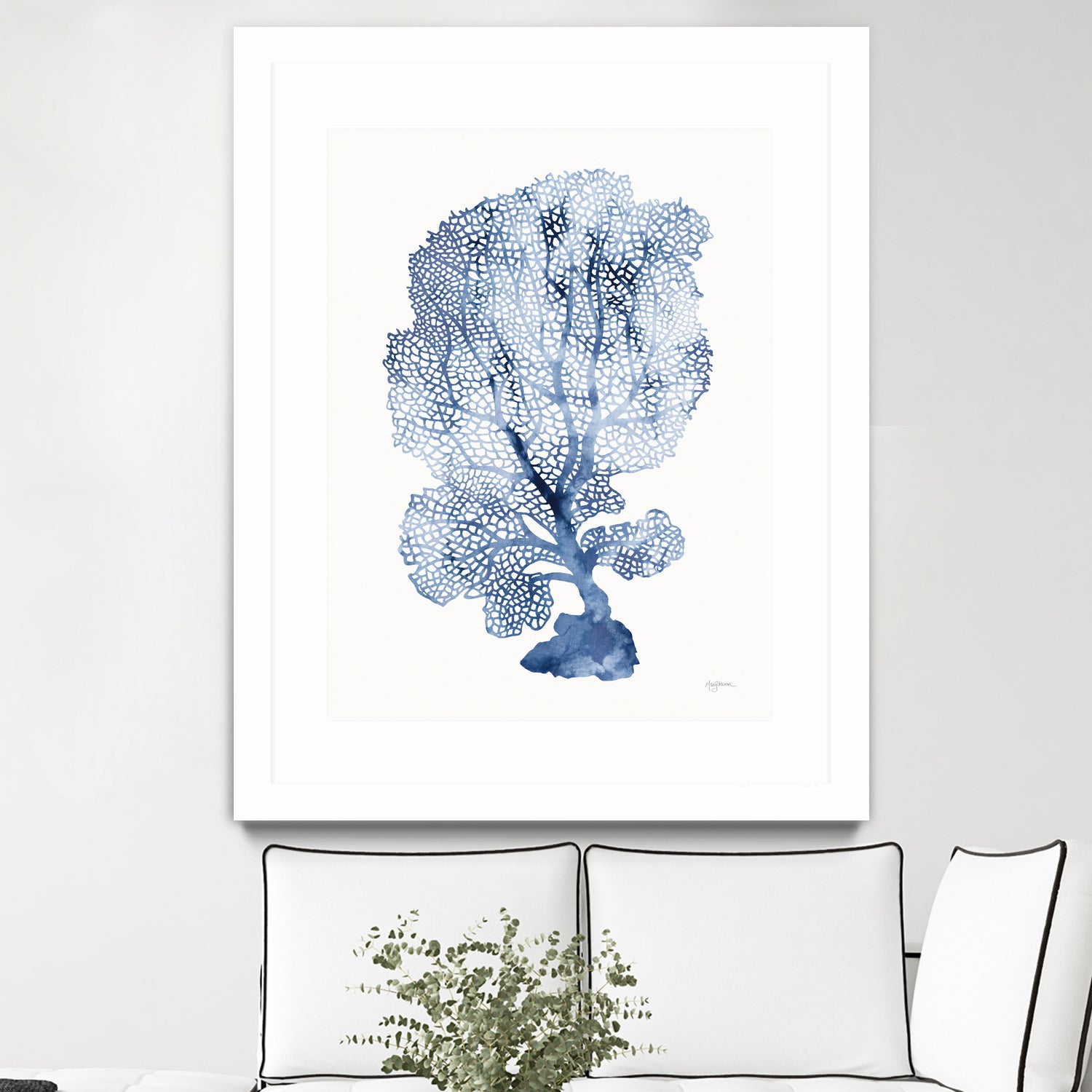 Shibori Coral II by Mary Urban on GIANT ART - blue
