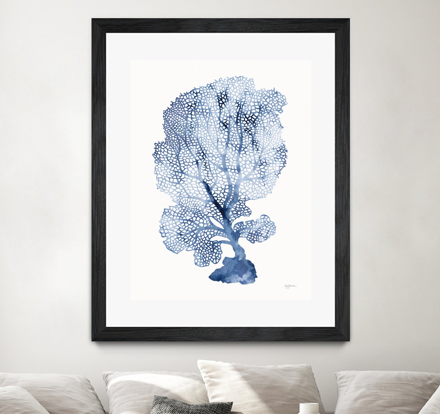 Shibori Coral II by Mary Urban on GIANT ART - blue