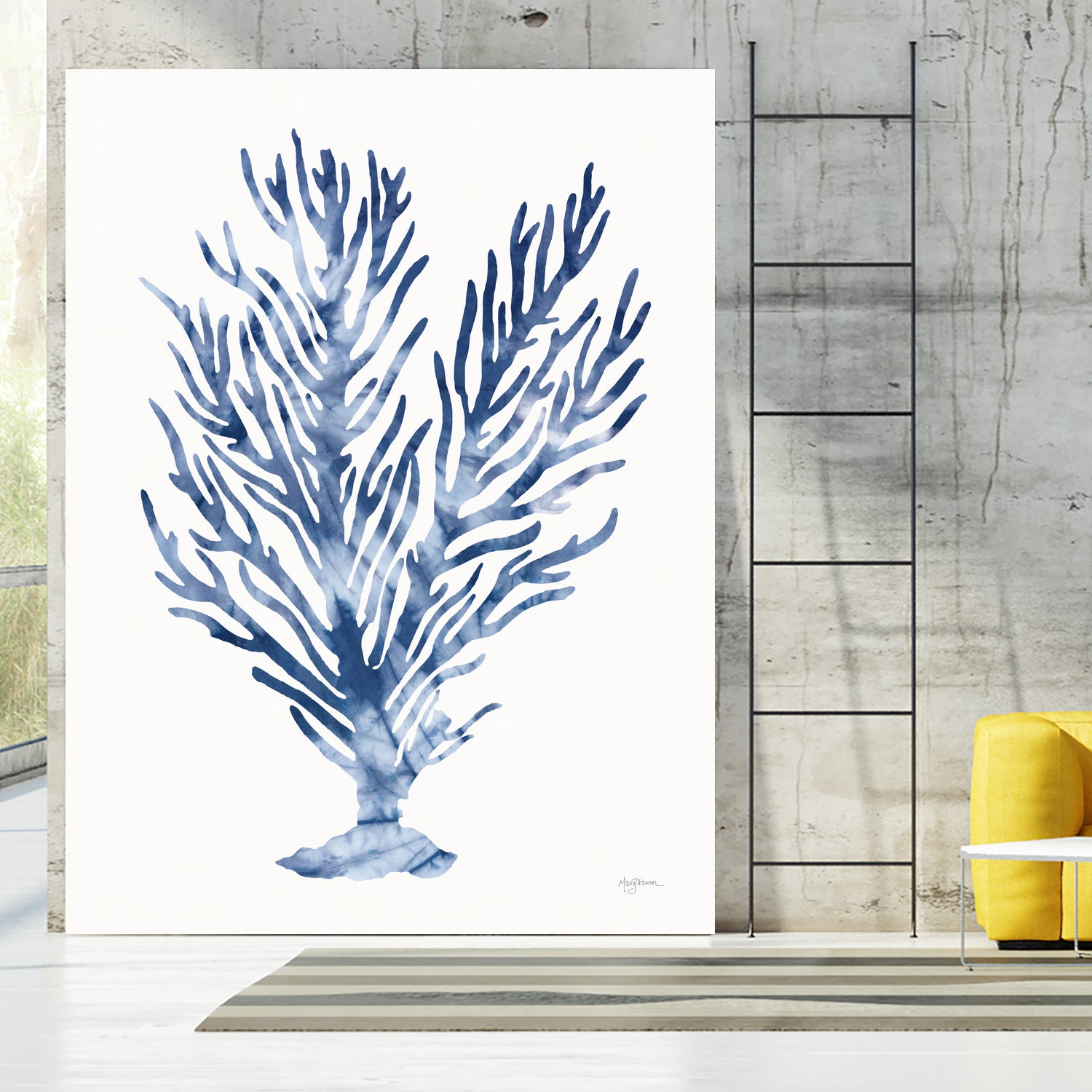 Shibori Coral IV by Mary Urban on GIANT ART - blue