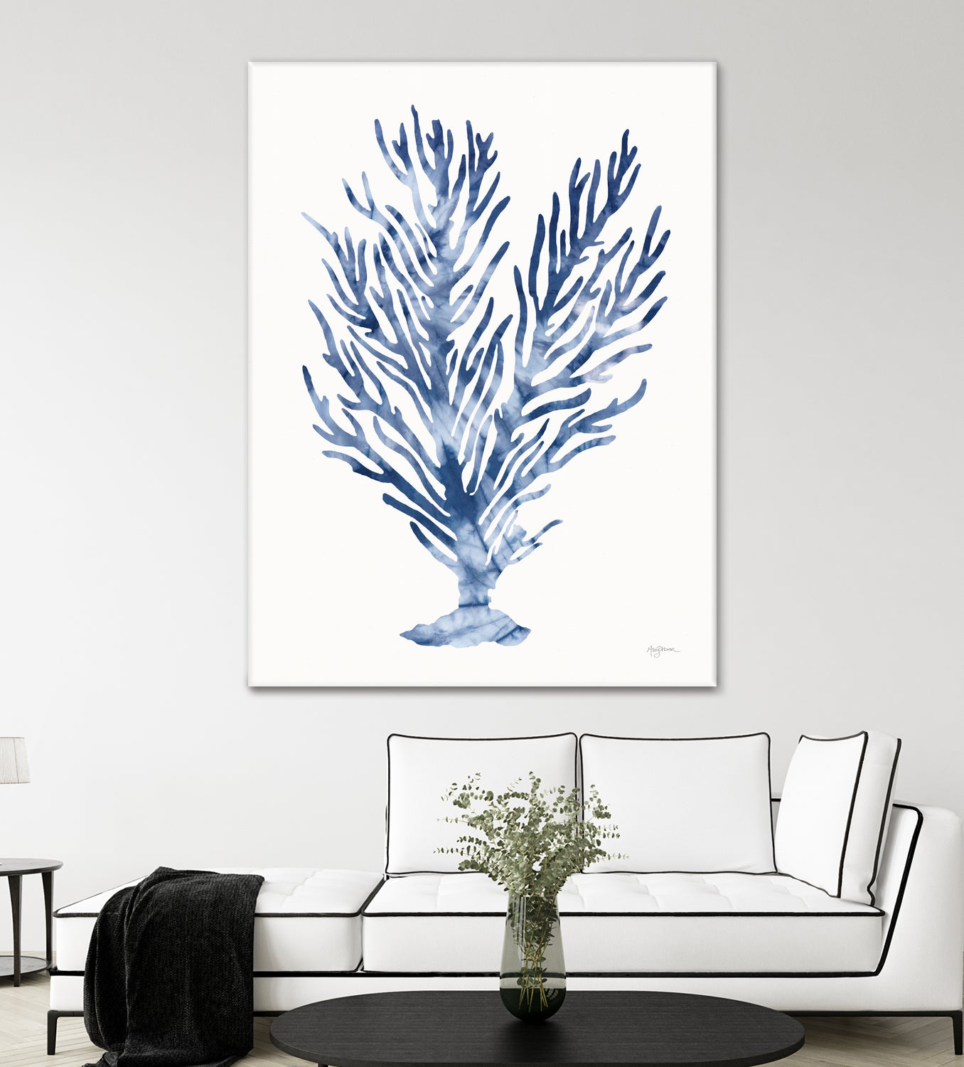 Shibori Coral IV by Mary Urban on GIANT ART - blue