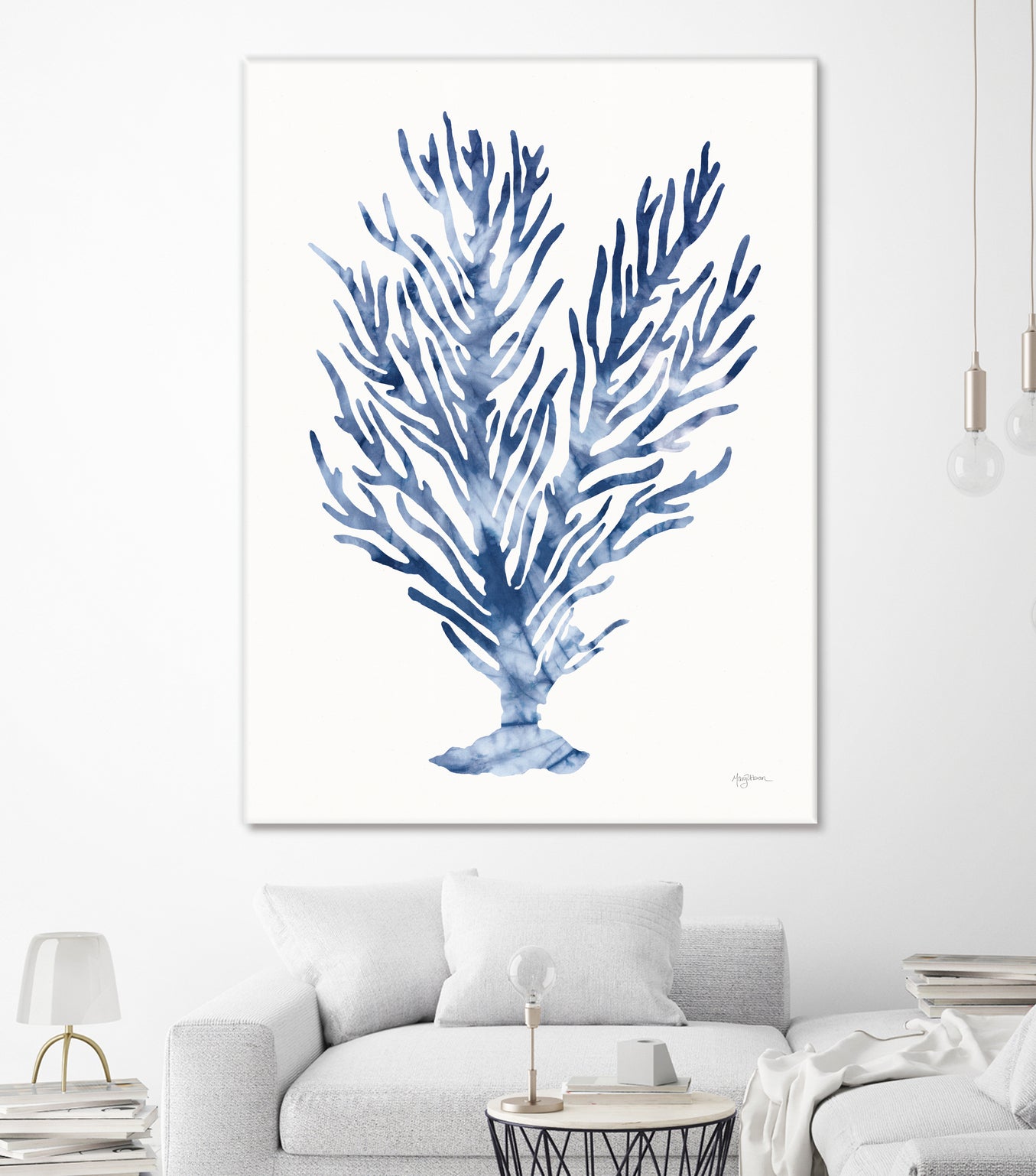 Shibori Coral IV by Mary Urban on GIANT ART - blue