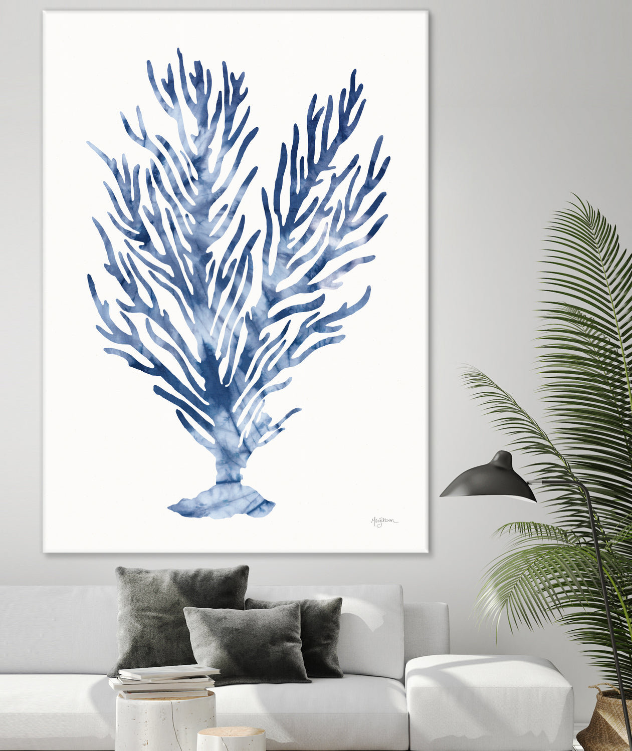 Shibori Coral IV by Mary Urban on GIANT ART - blue