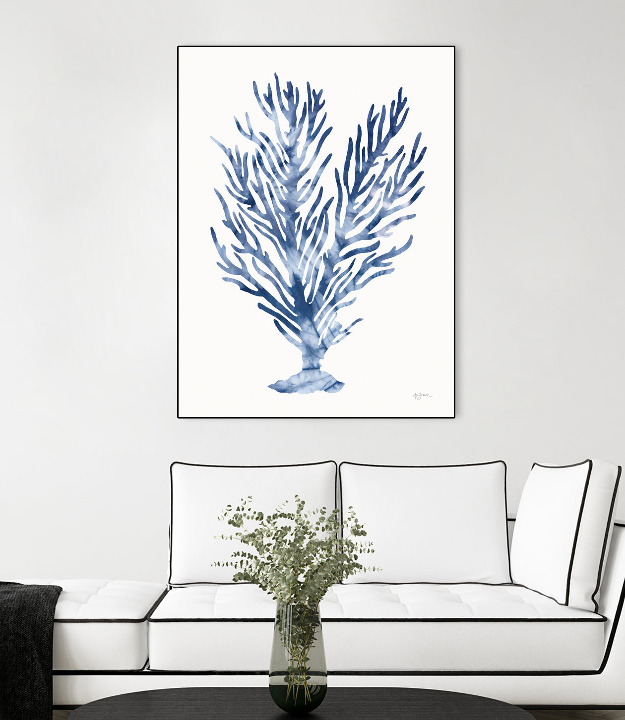 Shibori Coral IV by Mary Urban on GIANT ART - blue