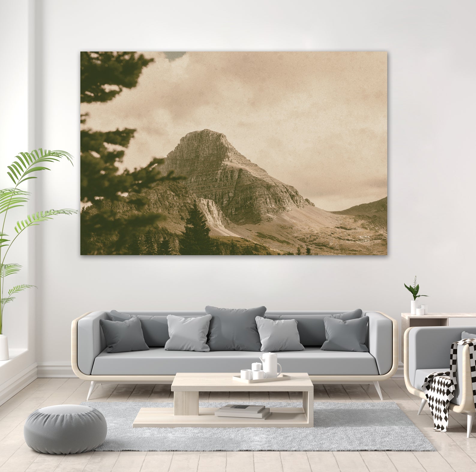 Mountainous I by Nathan Larson on GIANT ART - brown