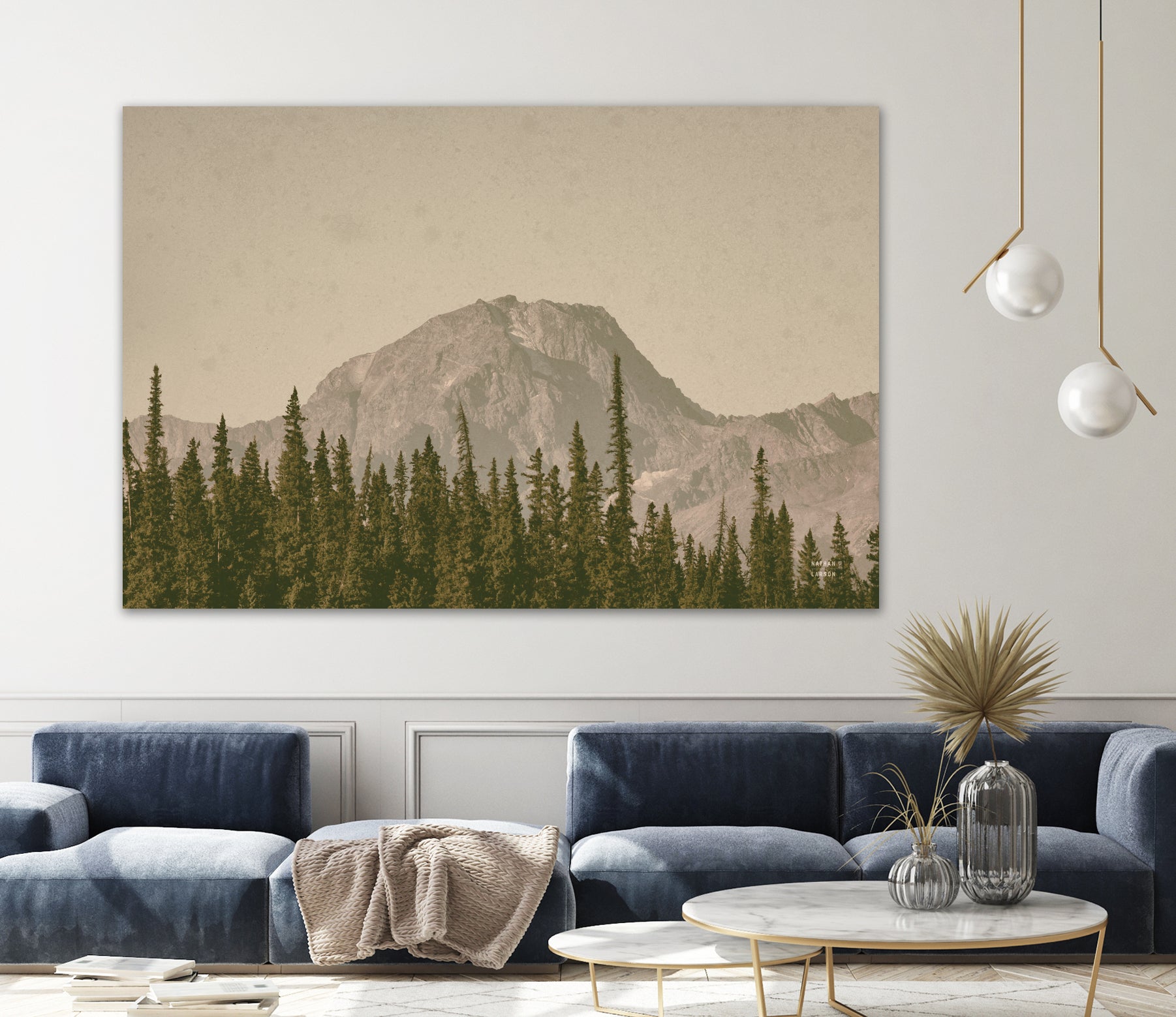 Mountainous IV by Nathan Larson on GIANT ART - brown