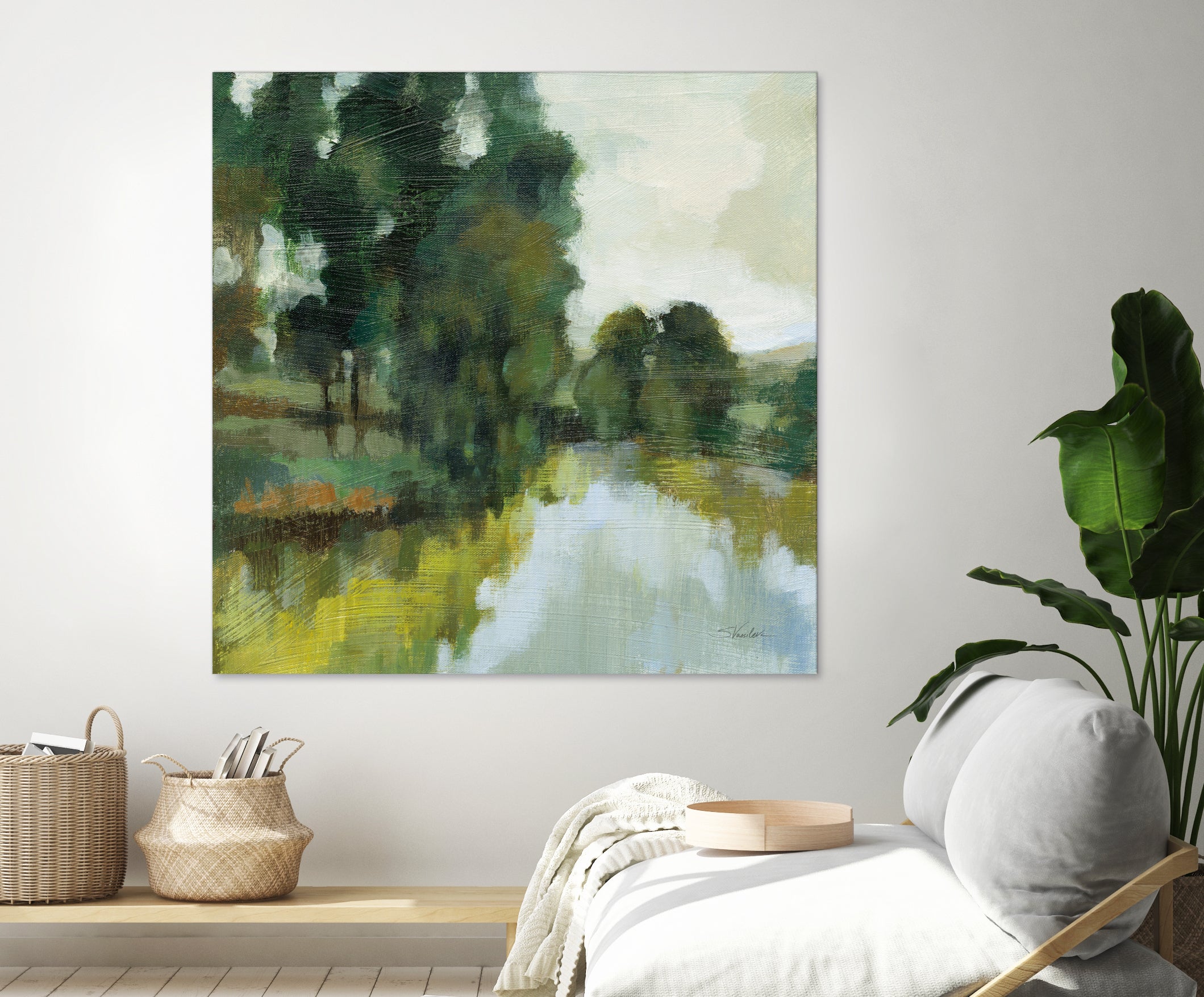 Willows by the Pond I by Silvia Vassileva on GIANT ART - blue